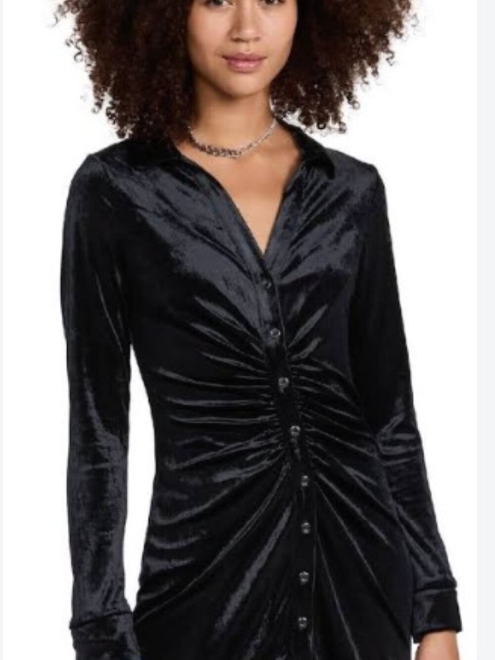 Free People Black Shayla Velvet Mini Dress Size Large